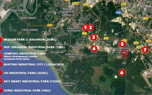 156 acres Zoned Heavy Industrial Land in Kuala Langat